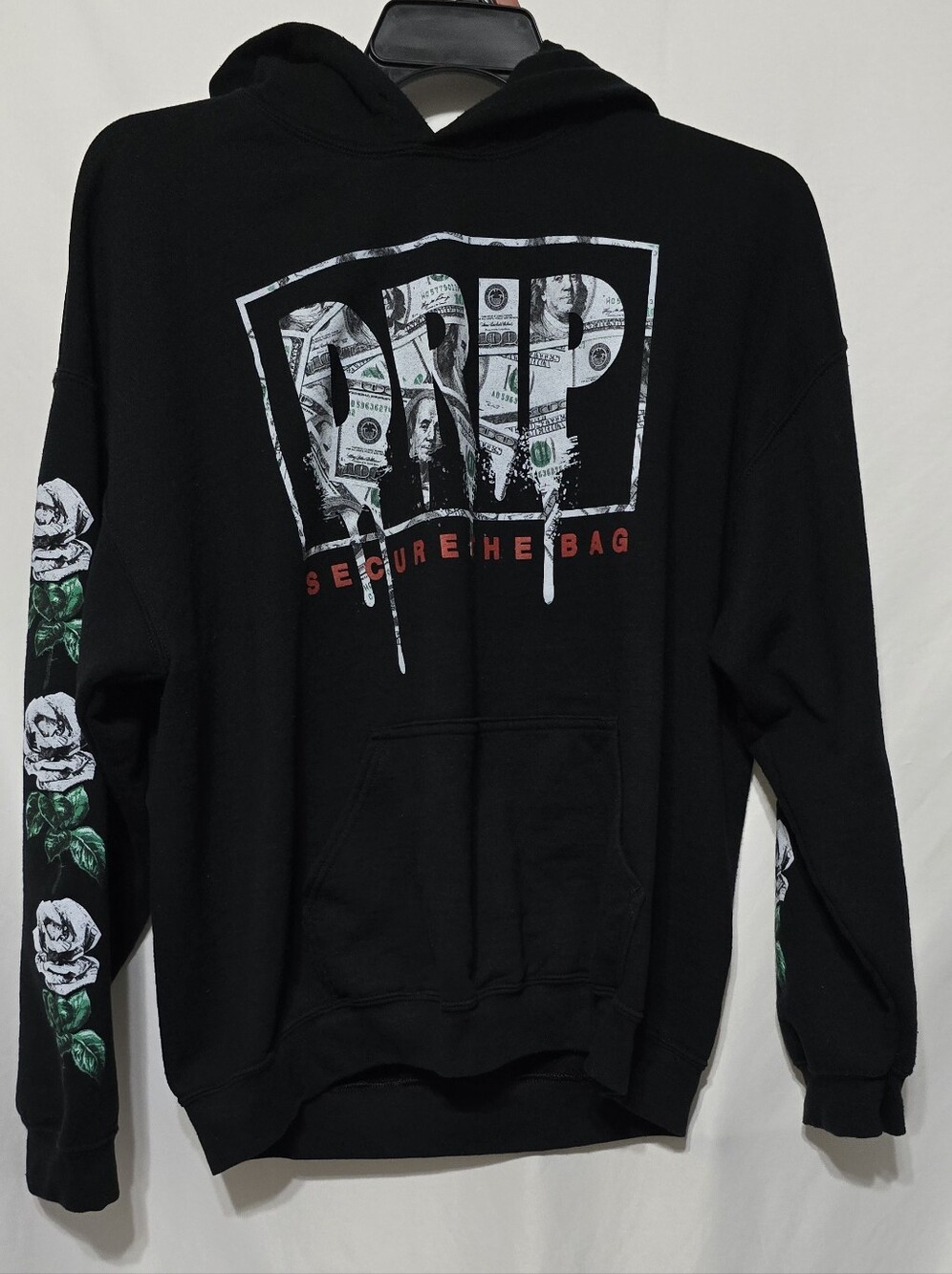 DRIP" Secure The Bag Rose Sleeve Hoodie XL